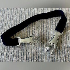 Victorian clasped hands chrome velvet belt